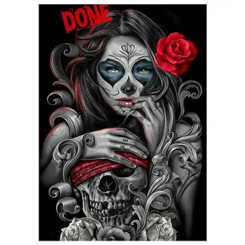

Girl And Skull DIY 5D Full Drill Diamond Painting Embroidery Cross Stitch Kit Rhinestone Mosaic Home Decor Crafts
