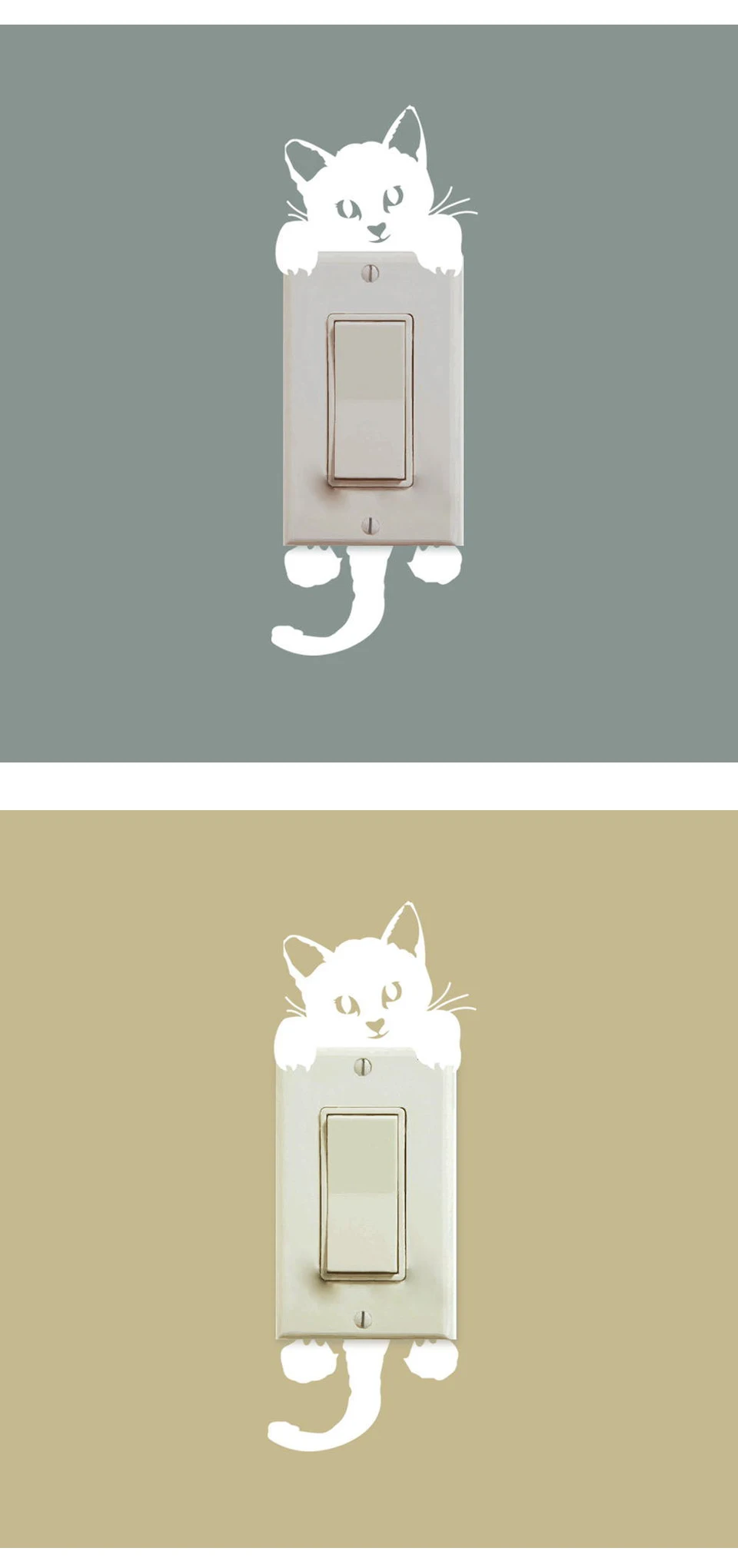 10 Adesivi Luminosi A Forma Di Gatto Per Interruttori - Decorazione Fosforescente Per Camera Bambini - Foto 7