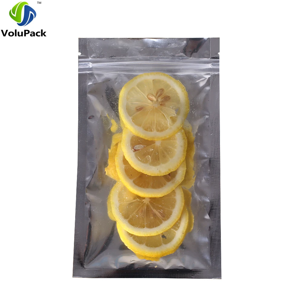 12*20cm 100pcs clear front zip lock bags Heat Sealable aluminum flat bottom Transparent zip lock