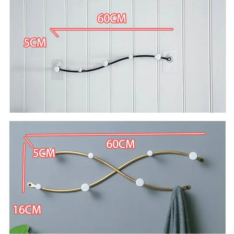 HQ BS02 Geometric Iron Art Home Wall Decoration Coat Key Hanger Hook for Bar Cafe Living Room Many Body Tips Colors