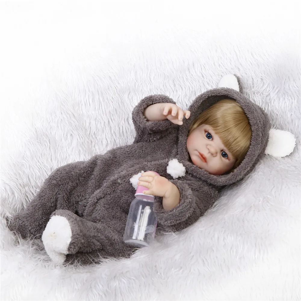 

fashion 57CM FUll SIlicone Reborn Baby boy Doll for girls Toys Soft alive blue eyes Babies Doll Reborn Bebe brinquedo Menina
