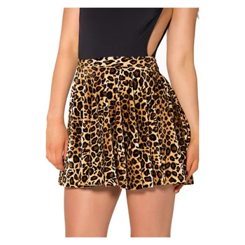 

Sexy Pleated Leopard Skirt for Women Slim Mini Printed Short Skirt Pleated Women Plus Size 2019 A Line Ladies Skirts Female