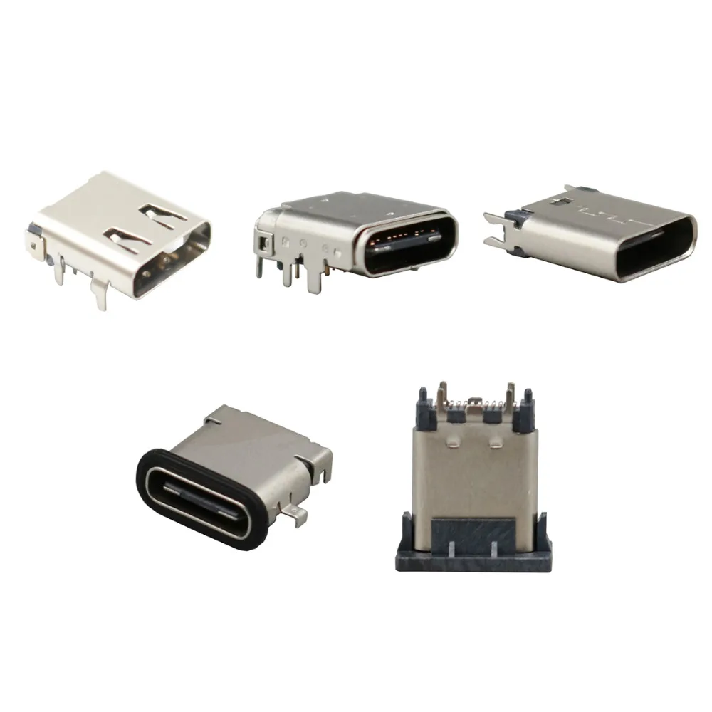 

10Pcs Type C USB 3.1 24Pin Female Socket PCB Multiple Type Solder Connectors SMT DIP