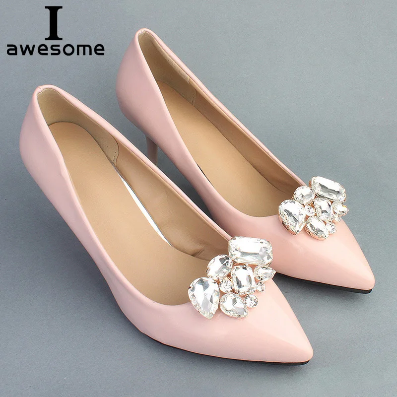 

1 Pair Handmade Rhinestone Decorative Shoe Clips Crystal Charm Elegant Flower New Fashion Wedding Shoes Decorations Accessories