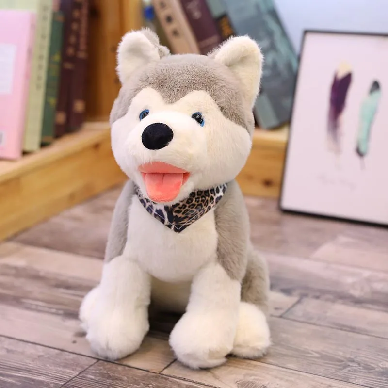 Плюшевая игрушка Husky Реалистичная собака мягкая Зверюшка реалистичное животное