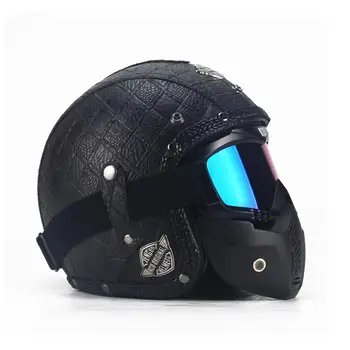 

Handcrafted vintage motorcycle helmet Full helmet men and women's personality Retro Characteristic Four Seasons Universal Helmet