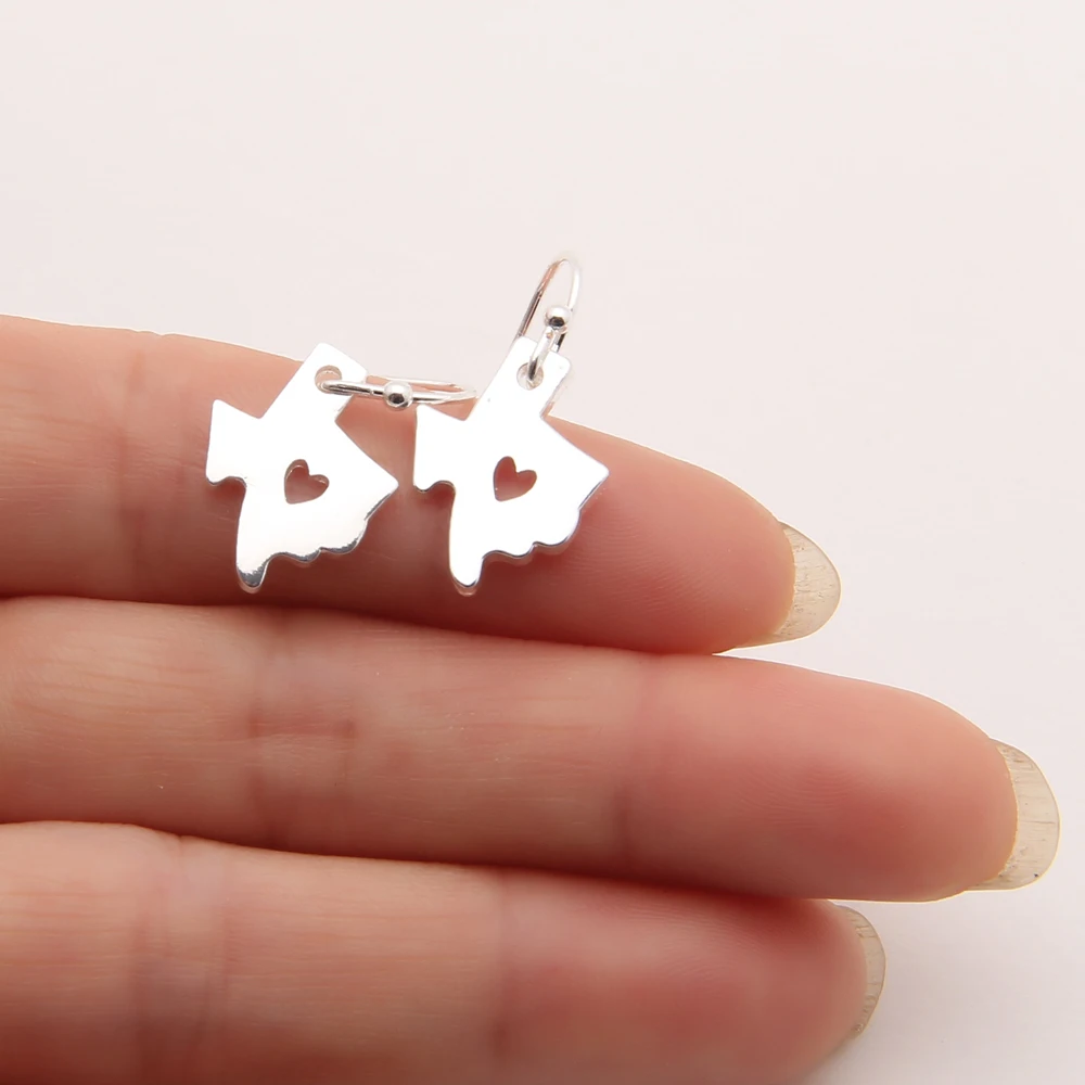20pairs Texas State Charm With Heart Earrings Lone Star State Of Texas