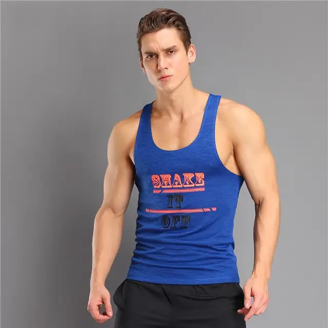 Men Running Vest Gym Top Printed Bodybuilding Fitness Stringers Shirt Men Tank Top Running Vest