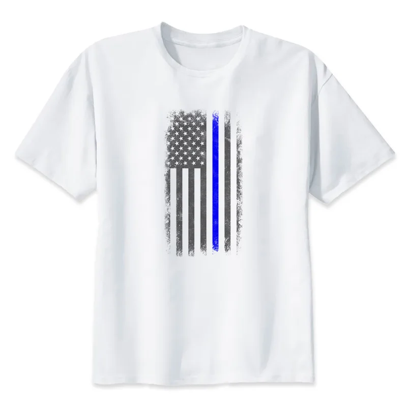 thin blue line New Fashion Men Clothes Short Sleeve shirt Slim Fit T
