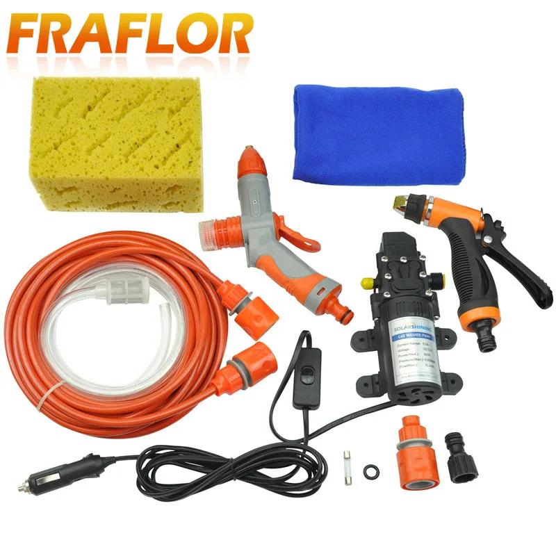

High Pressure Self-priming Electric Car Washing Washer Machine 12V Car Washer Pump Cleaner + Foam Water Gun [Package 1]