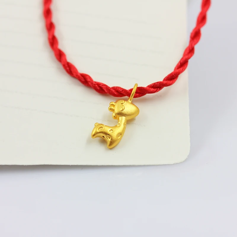 

1PCS Pure 999 24k Yellow Gold Pendant 3D Luck Loving Little Dear For Women Within 1g Have you all the way