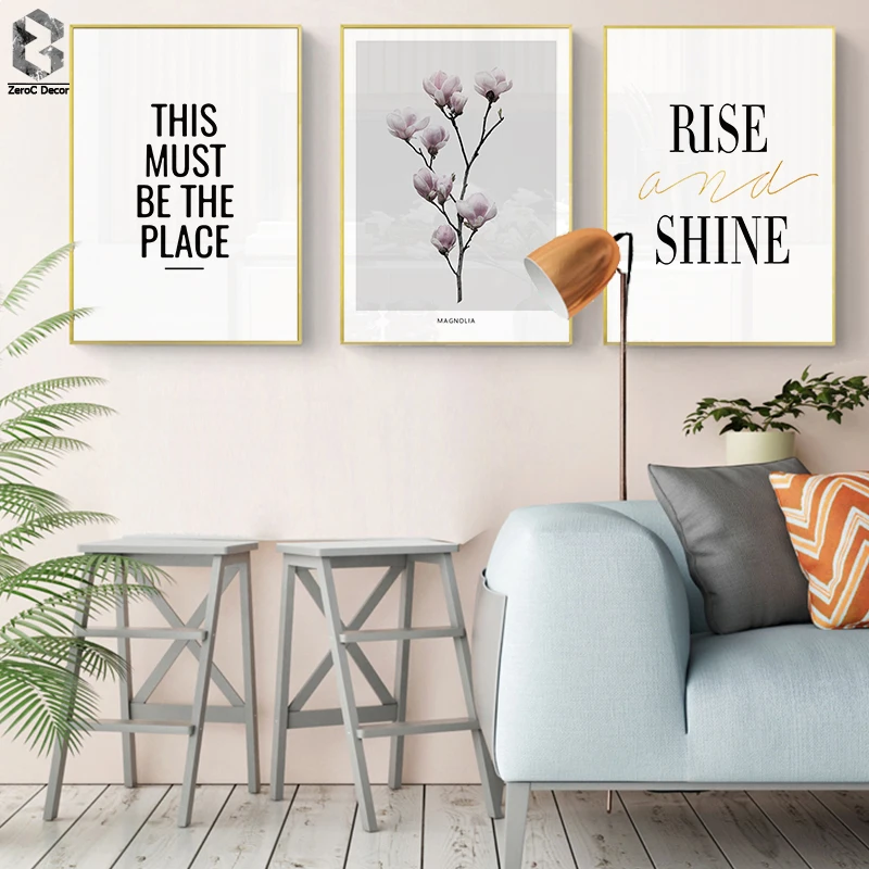 

Nordic Canvas Painting Modern Prints Flower Deer Quotes LOVE Art Posters Print Art Wall Pictures Living Room Unframed Poster