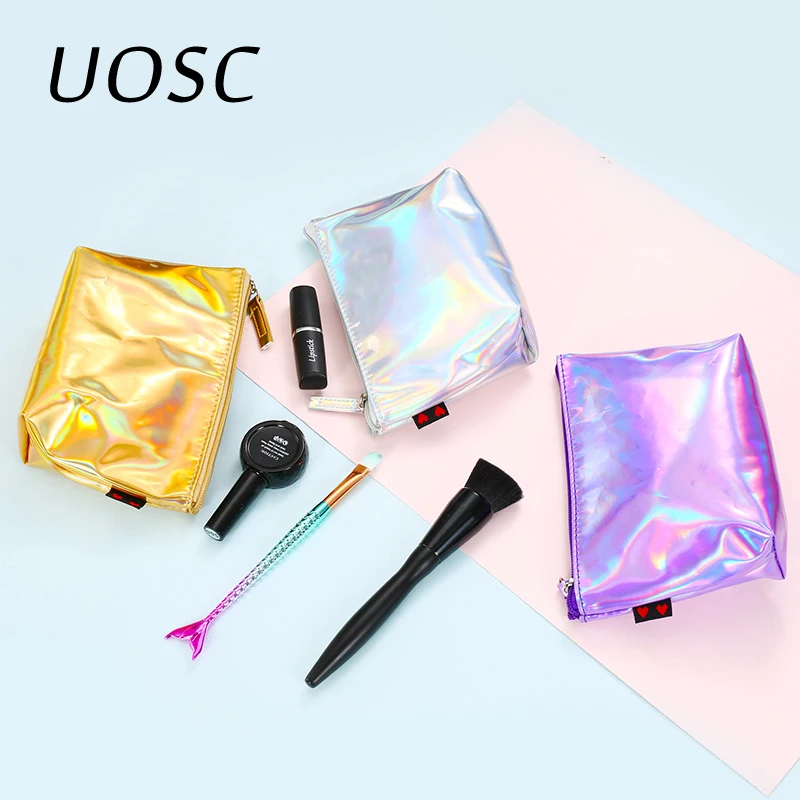 UOSC المحمولة بو الجلود حقائب مكياج السفر حقيبة مستحضرات تجميل للرجال الضرورات المرأة عارضة المكياج الحقيبة أدوات الزينة الثلاثية الأبعاد