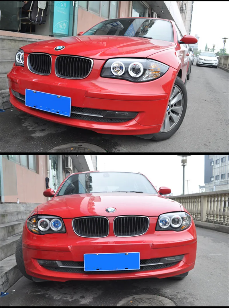 Car Styling for BMW E87 120i 130i Headlights 2004-2011 E87 LED Headlight DRL Lens Double Beam H7 HID Xenon bi xenon lens