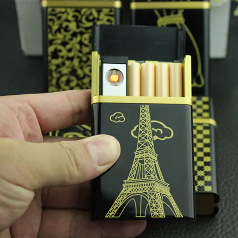 Buy USB Lighter Plastic Portable Cigarette Boxes