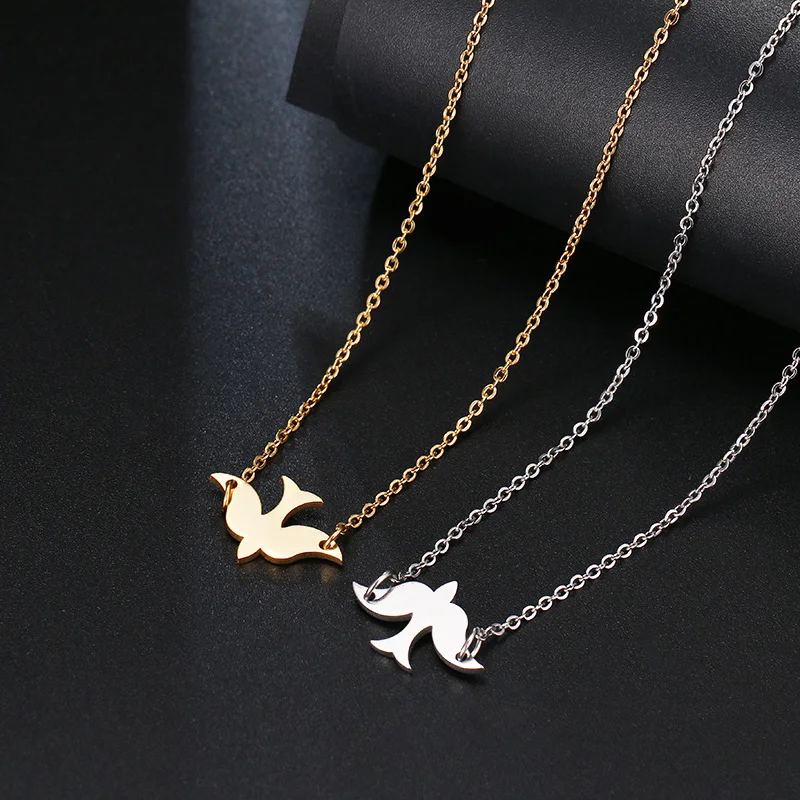DOTIFI ожерелье из нержавеющей стали для женщин Lover's ultimate simple peace dove Короткое