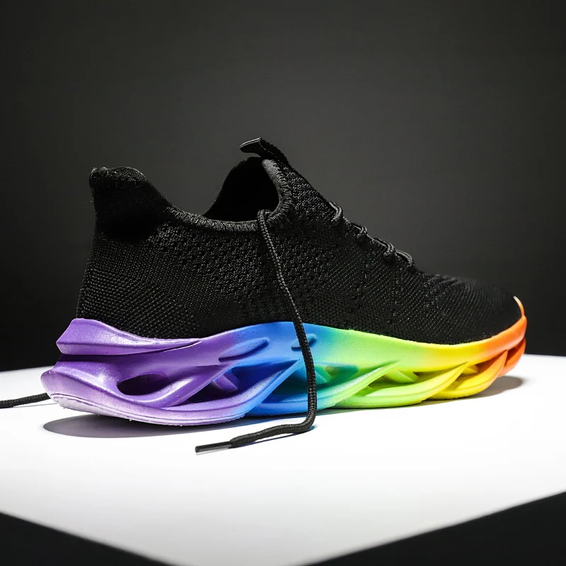

Man Running Shoes Support Rainbow Bottom Sneakers Men Ultralight Trainers Shoes Cushioning Durable Sport Shoes Men Zapatillas