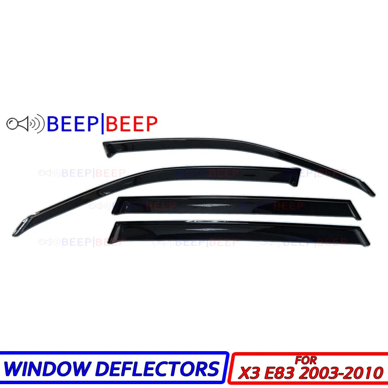 

For BMW X3 E83 2003-2010 car window deflectors wind deflector sun guard rain wind vent visor cover trim car styling accessories