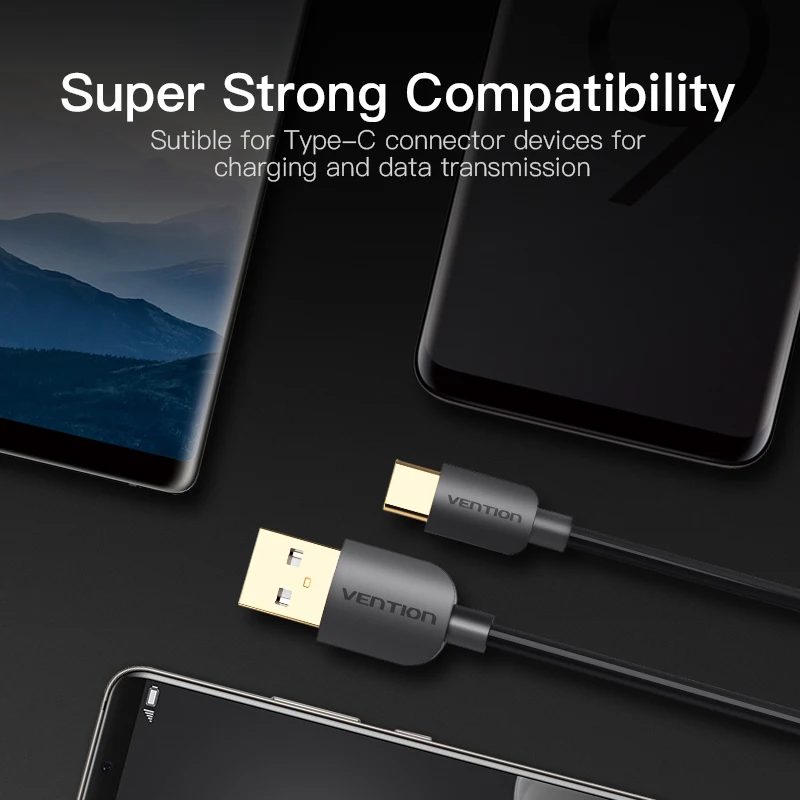 Vention usb type C кабель для samsung S9 S8 type C кабель передачи данных для быстрой зарядки для Xiaomi Mi6 Oneplus 6 nintendo Switch USB кабель