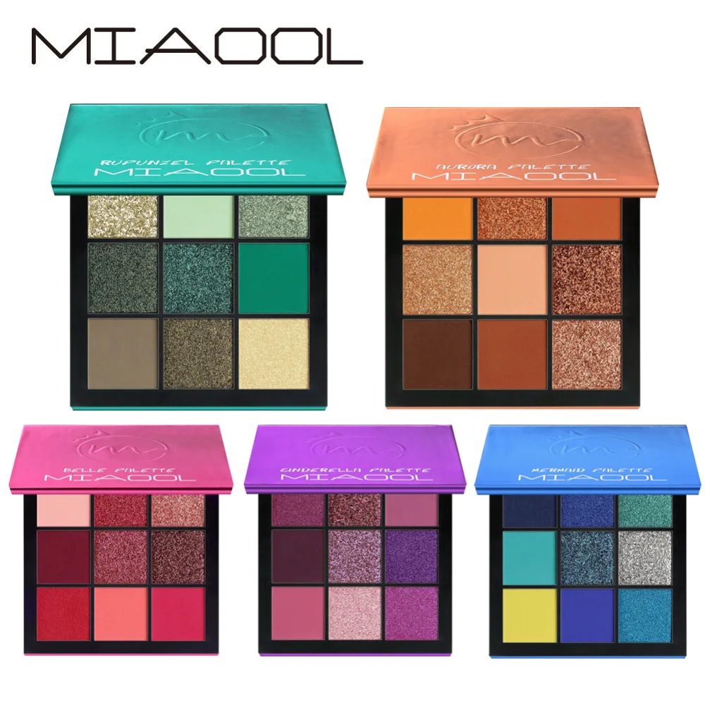 

MIAOOL Mini Diamond Eyeshadow Palette 9 Colors Beauty Precious Stone Press Box Makeup Eye Shadow Obsessions Palette