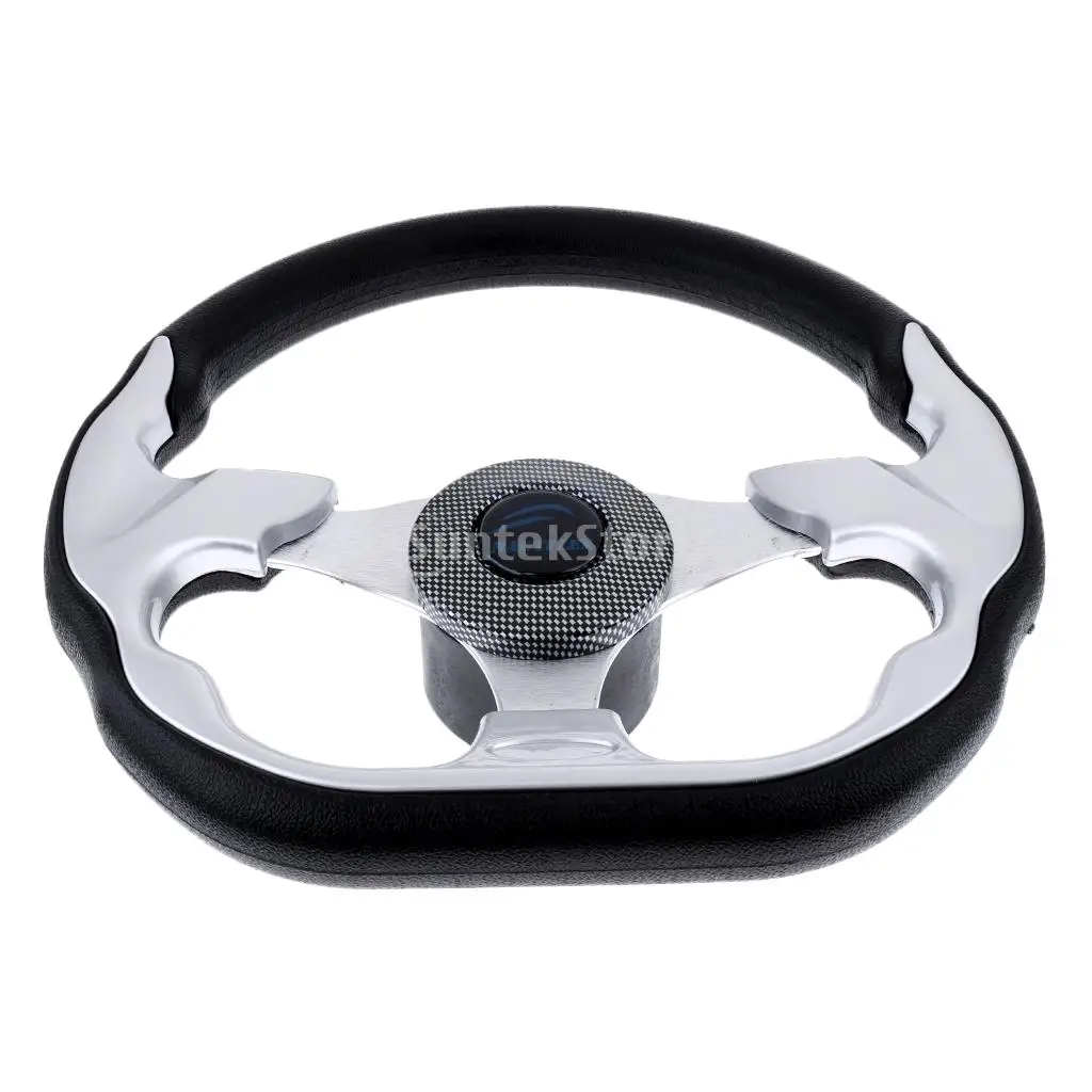 310mm Aluminum Alloy D Shape Marine Boat Steering Wheel 3 Spoke 3/4