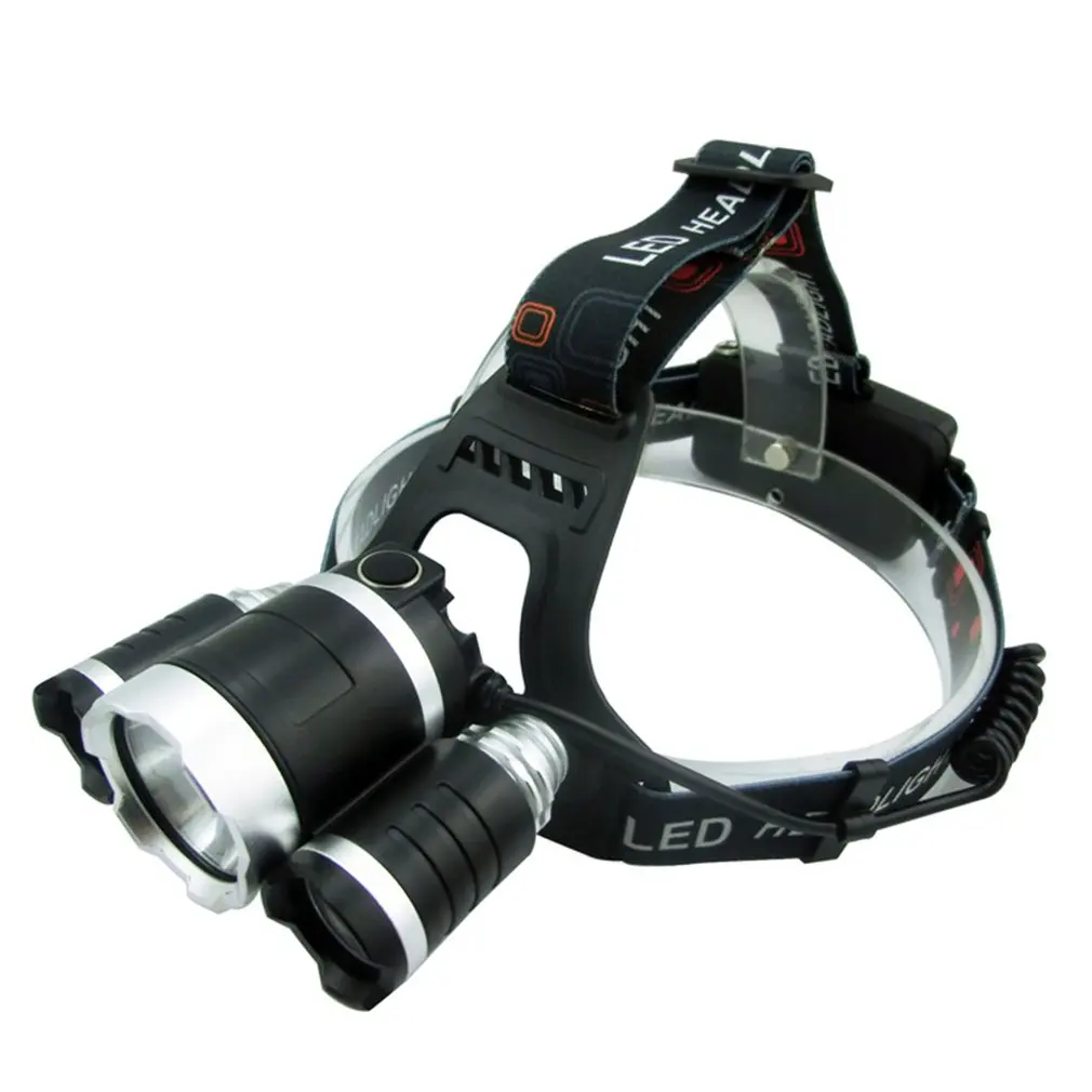 

Headlight Aluminum Alloy Glare Charging Headlight T6 Three Lights Aircraft Lights Hunting