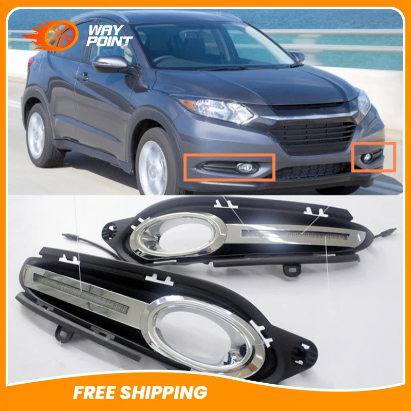 

A Pair White Turn Yellow Daytime Running Light for HONDA HR-V VEZEL 2015-2016