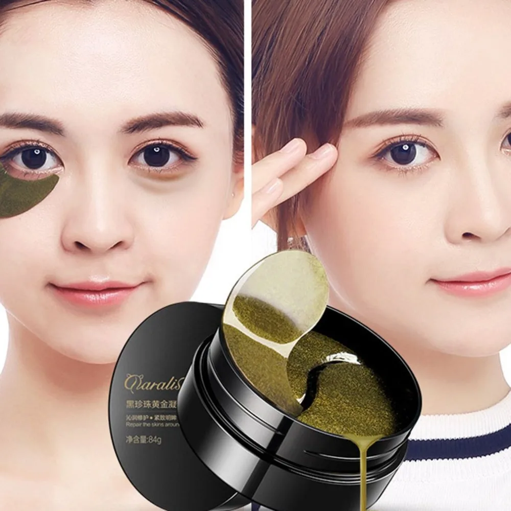 60 Piece/SET Black Pearl Collagen Eye Mask Anti Aging Facial Care