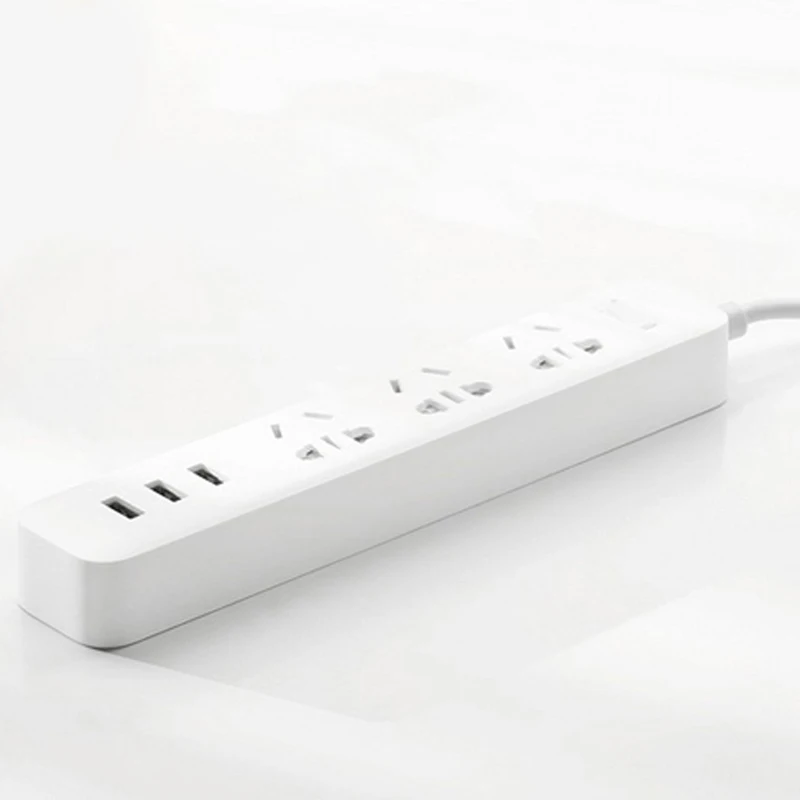 Xiaomi power Strip с 3 Usb удлинитель Разъем многофункциональная Быстрая зарядка силовая полоса 10a 250 v 2500 w - Цвет: White