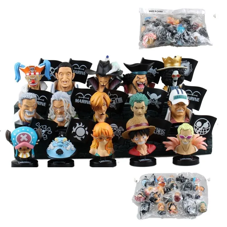 Anime One Piece 15pcs Set Figure Bust Luffy Chopper Zoro Silvers Rayleigh Head Portrait Pvc Action Figure Model Toys Juguetes Anime One Piece Model Toyone Piece Aliexpress