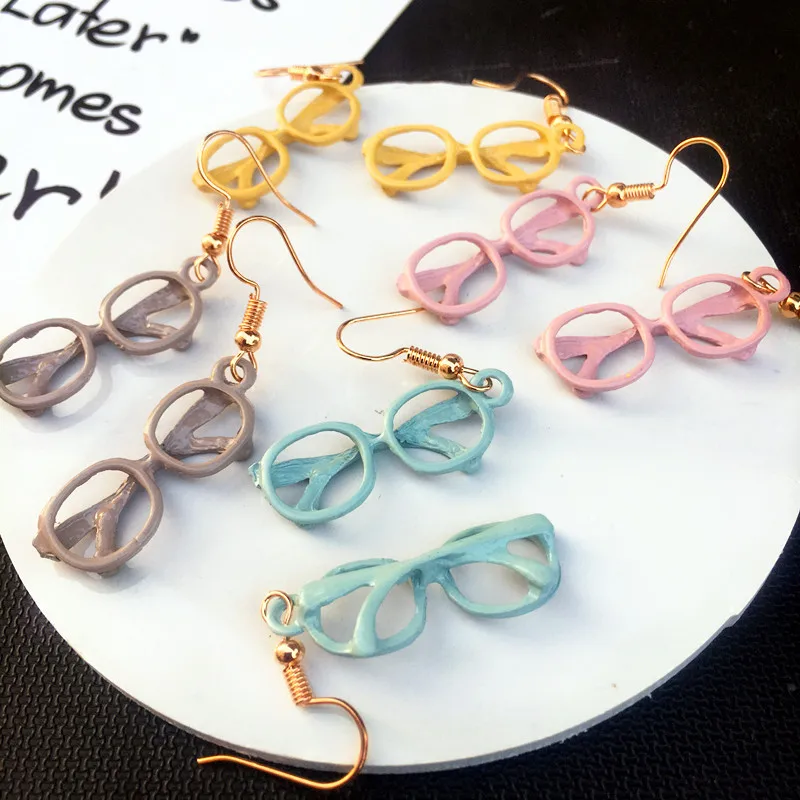 

Cute candy glasses Drop Earrings for Women Fashion Accessories Girl DIY Handmade Unique Personality Dangle Earrings Jewelry Gift