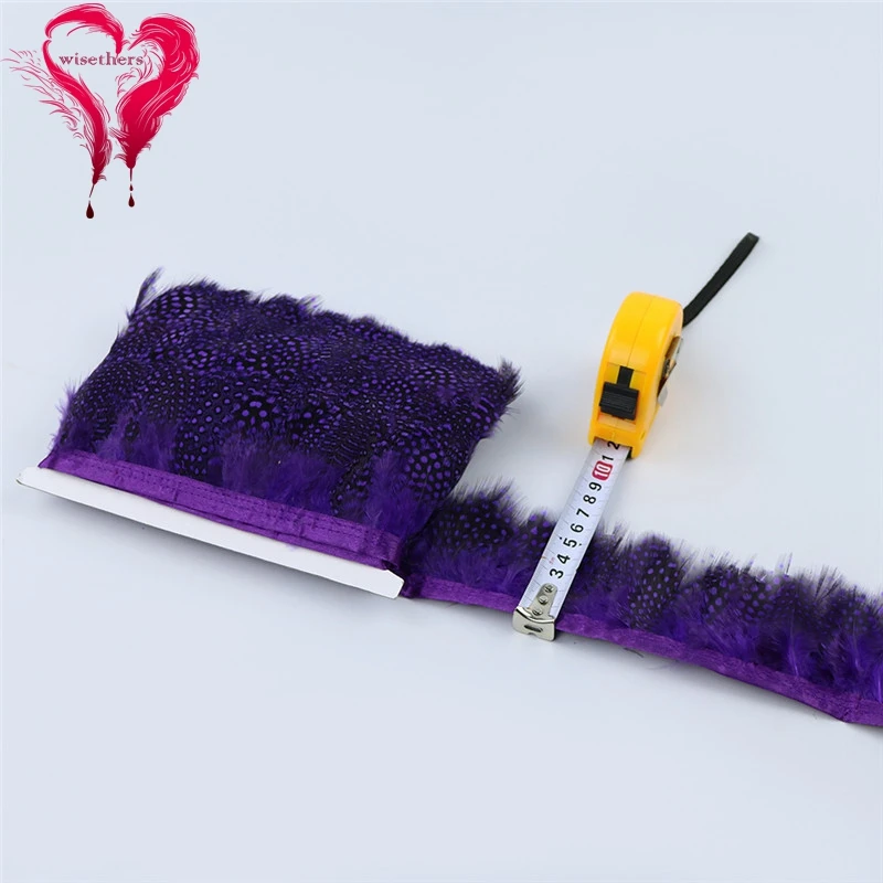 10 purple guinea fowl feather trims 5