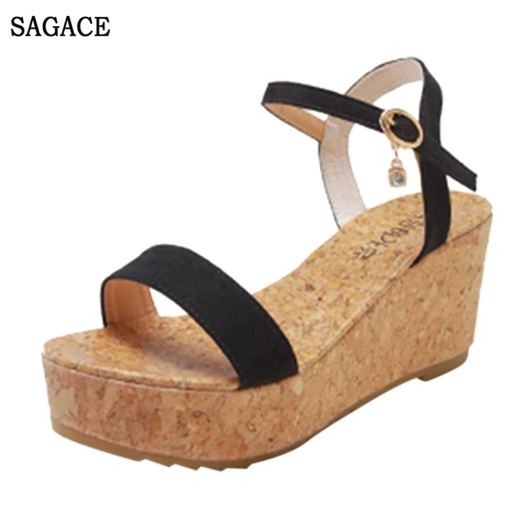 

SAGACE Women's Summer Open Toe Breathable Beach Sandals Muffin Buckle Sexy High Quality Outsid Ladies Shoes Casual Shoes