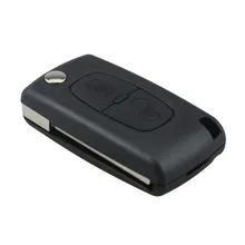 2 Botões Preto Virar Folding Chave do Caso Em Branco Shell Ajuste para CITROEN CE0523 Lâmina VA2 Lâmina Sem Cortes Chave Do Carro Reaparelhar cobrir