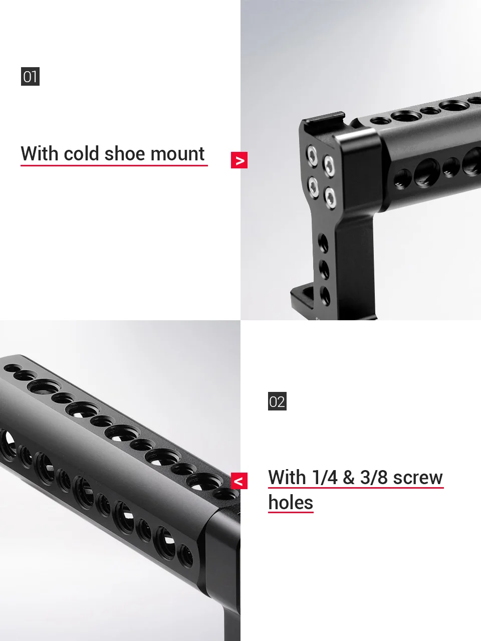Universal Top Handle Grip With Cold Shoe Plate For Digital Dslr Camera Cage Moni