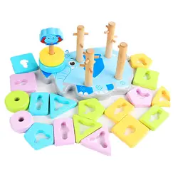 В форме слона; игрушка Монтессори игрушка-пазл для раннего развития Oyancak маленьких пять столбцов когнитивные строительные блоки