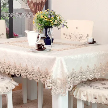 

Europe Polyester Tablecloth Embroidered Tablecloth Square Floral Home Hotel Wedding Table Cover Decorative toalha de mesa
