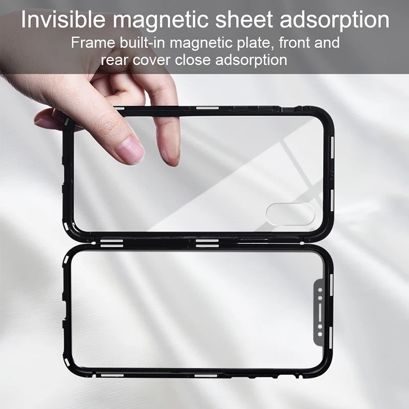 Suntaiho Magnetic Adsorption Case for iPhone 7 Dual Tempered Glass Metal Frame Magnet Cases for iPhone X 8 Plus 7 Plus 6 6s Suntaiho Magnetic Adsorption Case for iPhone 7 Dual Tempered Glass Metal Frame Magnet Cases for iPhone X 8 Plus 7 Plus 6 6s