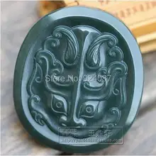 Посылка почтой на грузовом Нефритовом уровне нефрита из качественного материала голова животного кулон для того, чтобы сделать автомобиль Висячие военизированные утверждения