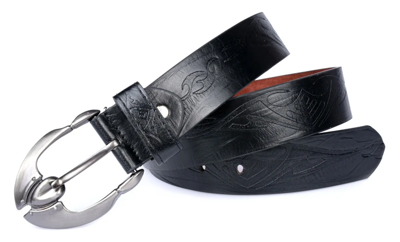 SupSindy Новый кожаный ремни для мужчин булавки пряжка мужской ремень Мода панк печати роскошный черный из искусственной кожи разделение Кожа