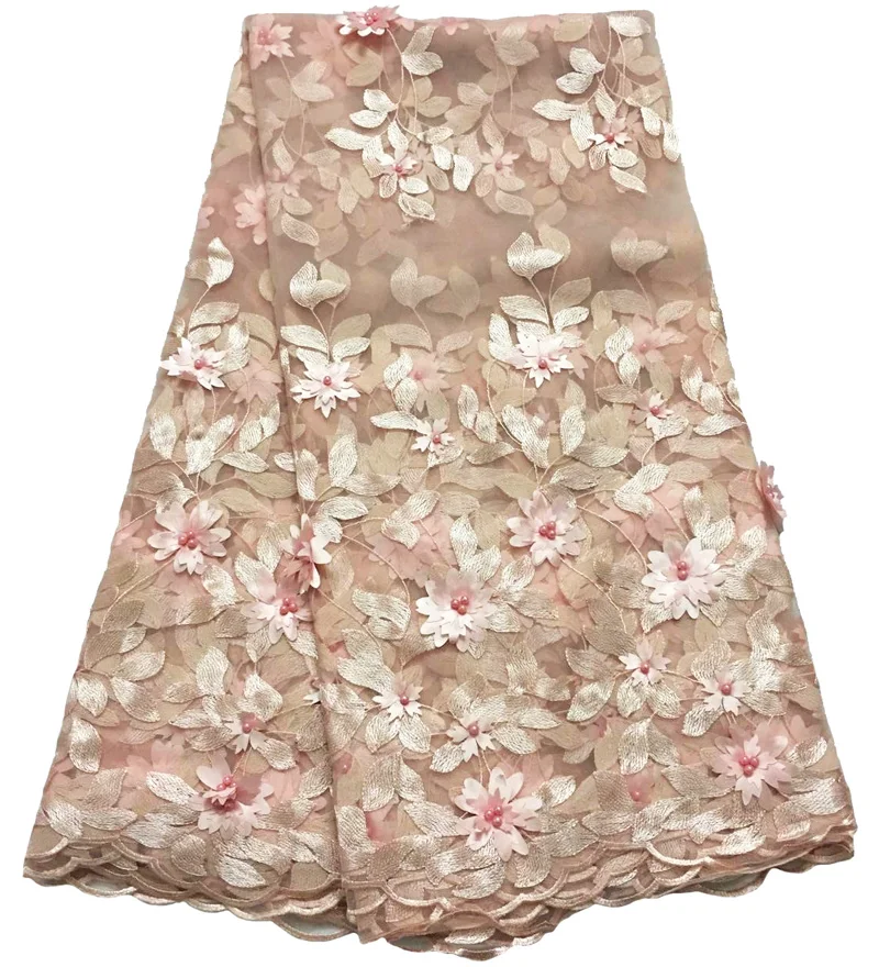 

Novelty 3D French lace with sequins nd Applique 5 yards/lot 2017 latest design African Lace Fabric For Wedding Dress sequins