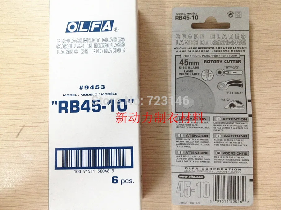 Tesoura Scissors Frozen 10 Psc Made In Japan Olfa RB45-10 45mm Rotary Cutter Blade Rotatif Rundschneider Taglierina Rotante craft knife