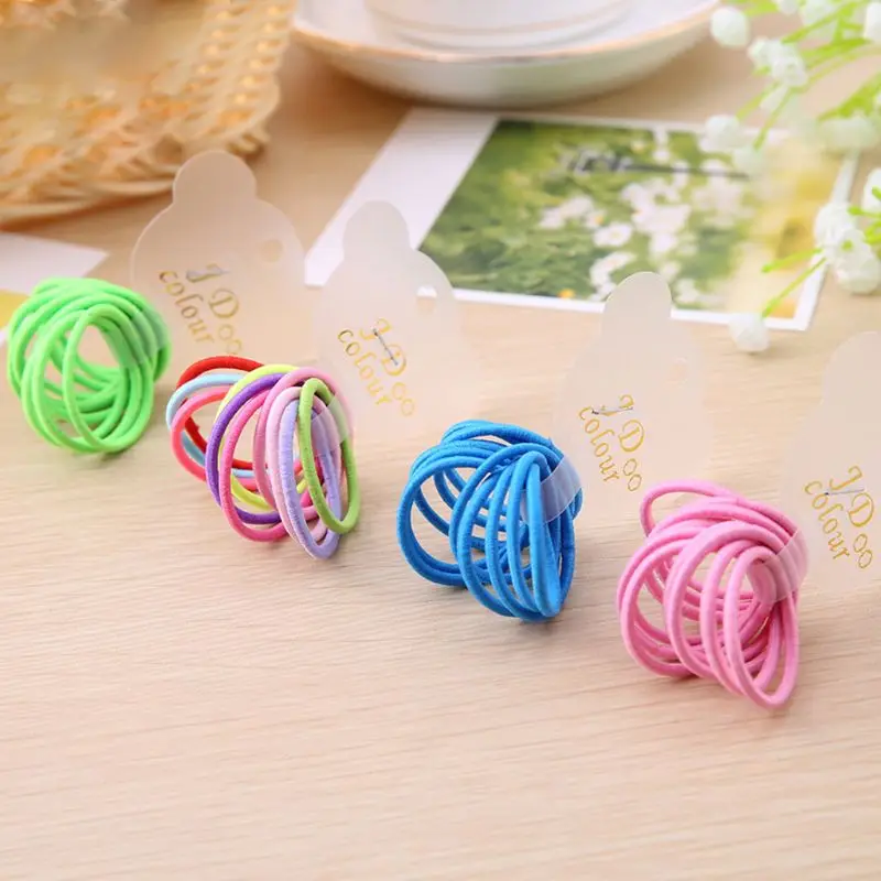 

Children Baby Girls Mini Elastic Rubber Band Fluorescence Bright Color Hair Ropes Polyester Ponytail Holder Tie Gums Rings