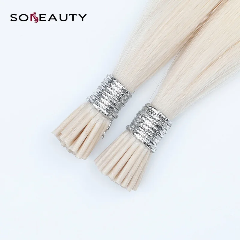 Sobeauty 50 unids/pack cabello Remy I Tip extensión de cabello fusión queratina cabello rubio extensiones de cabello humano europeo sedoso pelo lacio