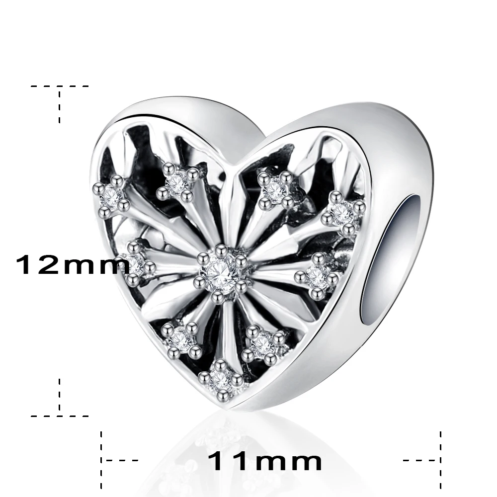 Devolove Аутентичные 925 пробы серебро ажурное сердце с прозрачными талисманы Fit Pandora браслет и ожерелья для мужчин ювелирные изделия