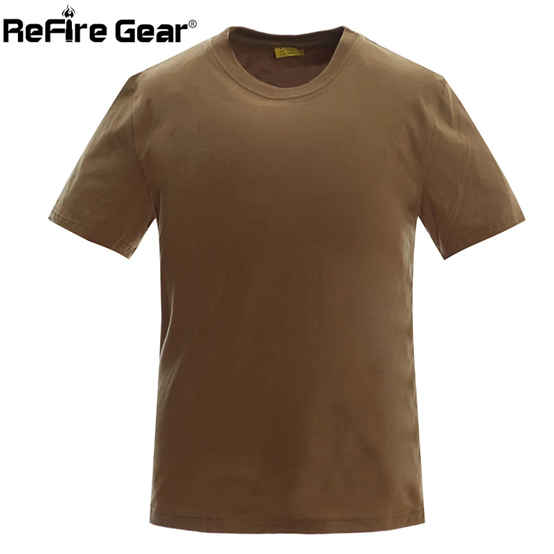 Мужская армейская футболка ReFire Gear летняя дышащая быстросохнущая тактическая с