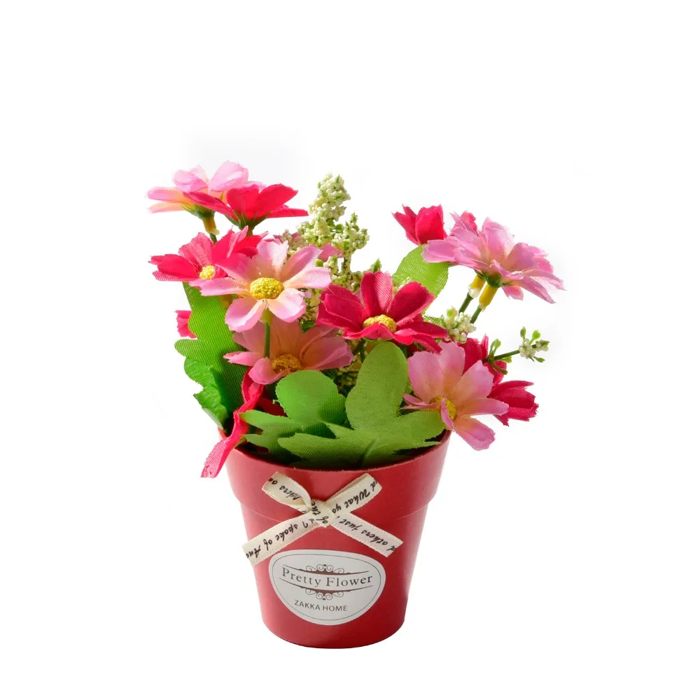 Chrysanthemum fake flower with plastic vase bonsai Artificial flowers for wedding party Garden farmhouse decoration fake flower Chrysanthemum fake flower with plastic vase bonsai Artificial flowers for wedding party Garden farmhouse decoration fake flower