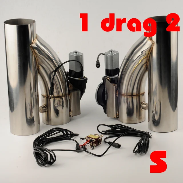 Performance Stainless Steel Y Pipe cutout 1 drag 2 Electric Exhaust