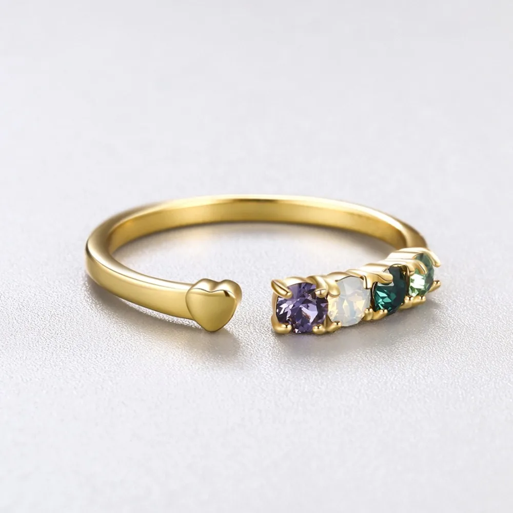 LEKANI бренд Цвет ful бусины кристаллы от Swarovski реального S925 серебро открытым кольца с изменяемыми размерами золото Цвет украшения для Для женщин свадебные