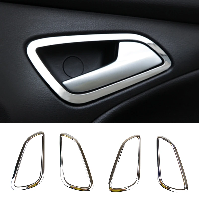 AX Chrome Накладка на внутреннюю дверную ручку для Ford Focus Mk3 2012 2013 2014 ободок отделка